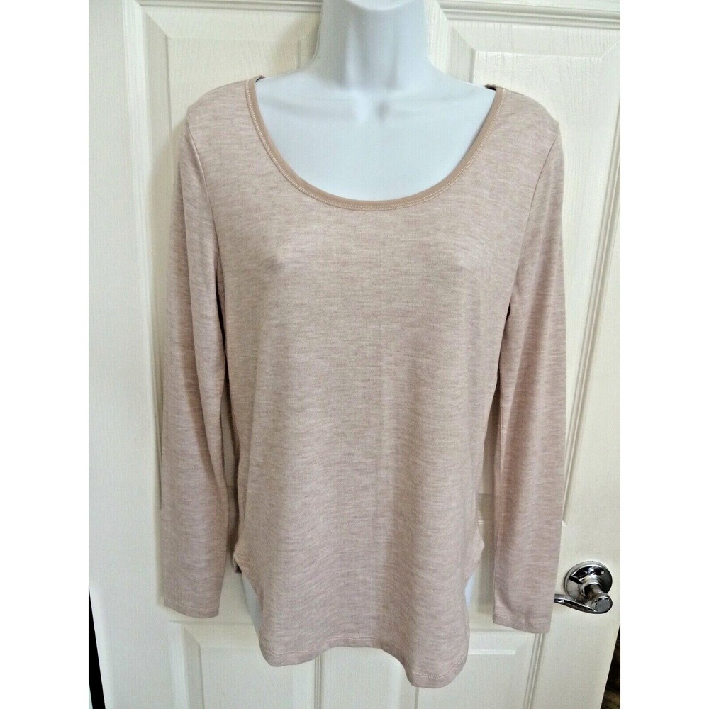 Ann Taylor Women Medium 6 Long Sleeve Top Beige Career Business Pullover